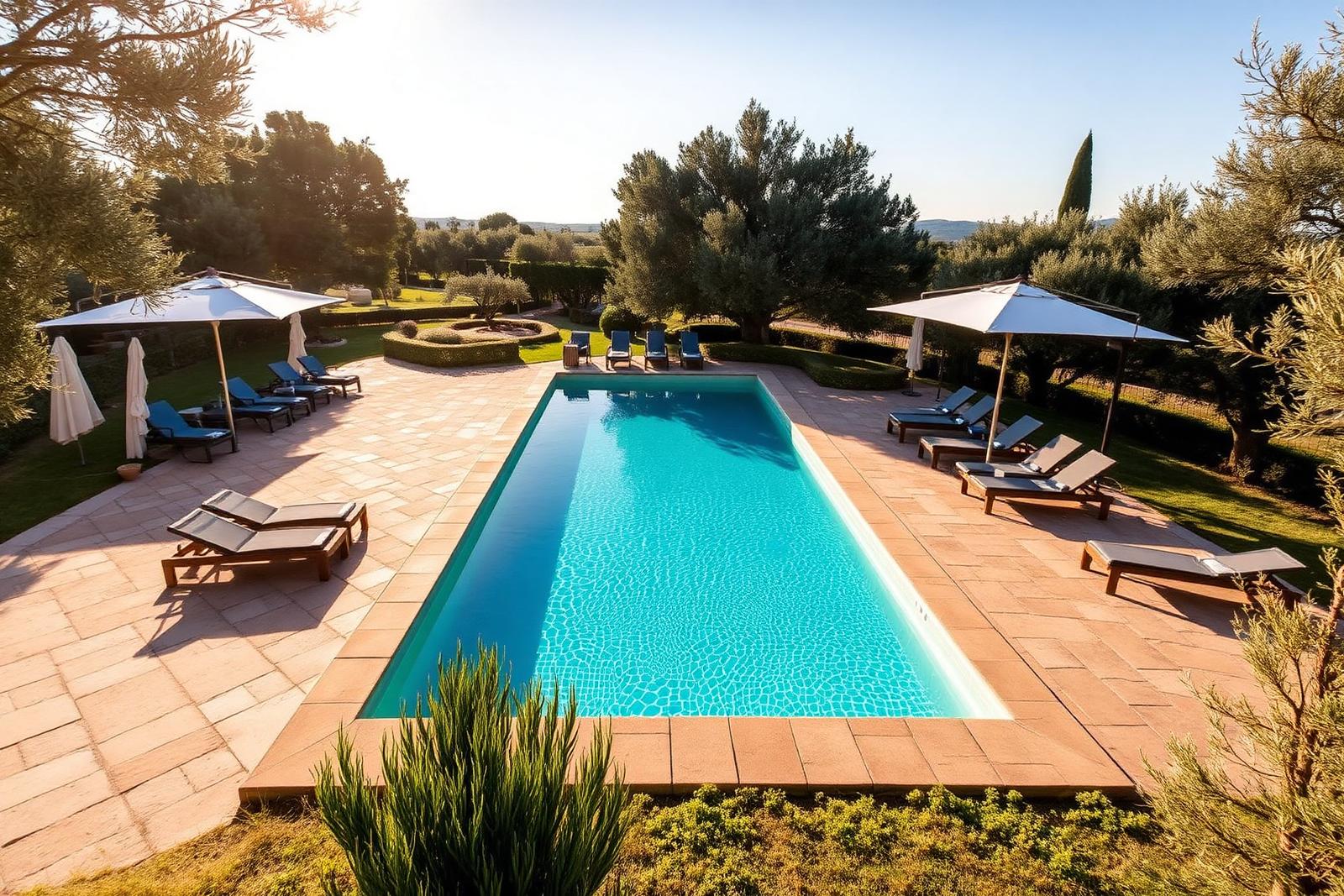 La piscina di 10 per 5 metri nel giardino